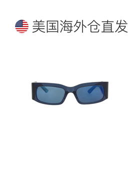 自营balenciaga方形框架回收醋酸酯太阳镜-蓝-蓝 美国奥莱直发
