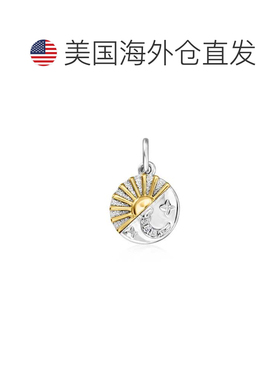 自营Ross-Simons Sterling Silver and 14kt Yellow Gold Sun and