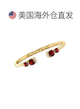 自营ross-simons罗斯-西蒙斯石榴石和。 18 克拉金镀在纯银上白色