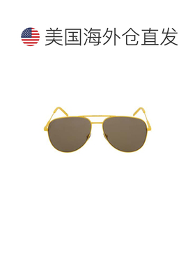 自营saint laurent飞行员风格金属太阳镜-黄色黄色棕色 美国奥莱