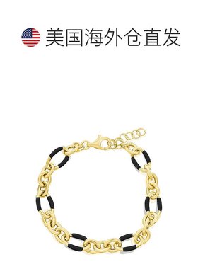 自营 simona纯银、黑色珐琅手链 - 镀金 - 黑色 美国奥莱直发配饰