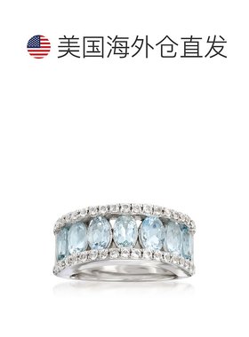 自营 ross-simons 罗斯-西蒙斯海蓝宝石和 . 925 纯银白色托帕石