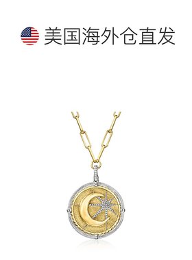 自营 Ross-Simons 2 色纯银钻石月亮和星星吊坠项链 - 24 英寸 美