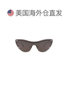 自营alexander mcqueen猫眼镜框金属太阳眼镜-银色银灰色 美国奥