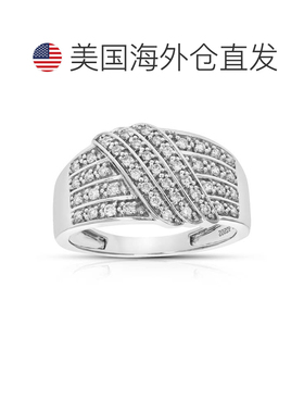 自营vir jewels1/3 克拉圆形切割实验室培育钻石结婚戒指 45 颗宝