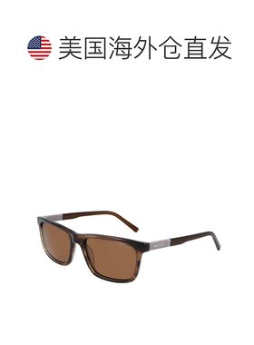 自营 Nautica 男士徽标长方形太阳镜 - 浅色浮木 hol10 美国奥莱