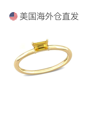 自营mimi & max1/3 CT TGW 长方形黄色蓝宝石可叠戴戒指 10k 金 -