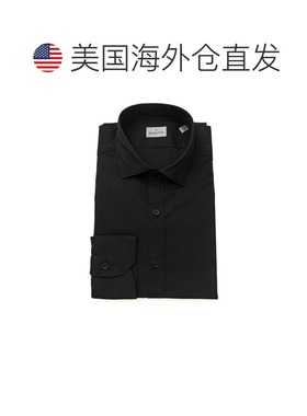 自营Bagutta Cotton Men's Slim Men's Shirt - black 美国奥莱直