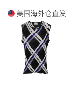 自营Burberry Men's Checked Silk Top - black 美国奥莱直发