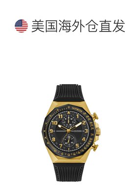 自营Guess Men's Herrenuhr Black Dial Watch - black 美国奥莱