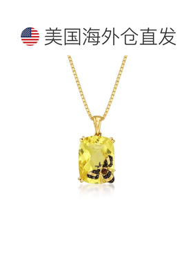 自营Ross-Simons 柠檬石英蜜蜂吊坠项链 18 克拉金镀在纯银上 - 1