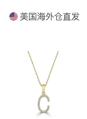 自营 sabrina14k 金和钻石初始项链 - 黄色 c 美国奥莱直发吊坠