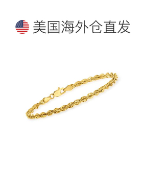 自营Ross-Simons 14kt 黄金 3.2 毫米绳链手链 - 7 英寸 美国奥莱