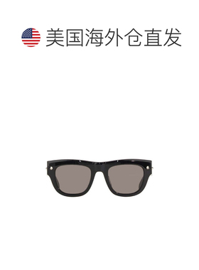 自营alexander mcqueen棱角分明的黑色醋酸纤维太阳眼镜-黑色 美