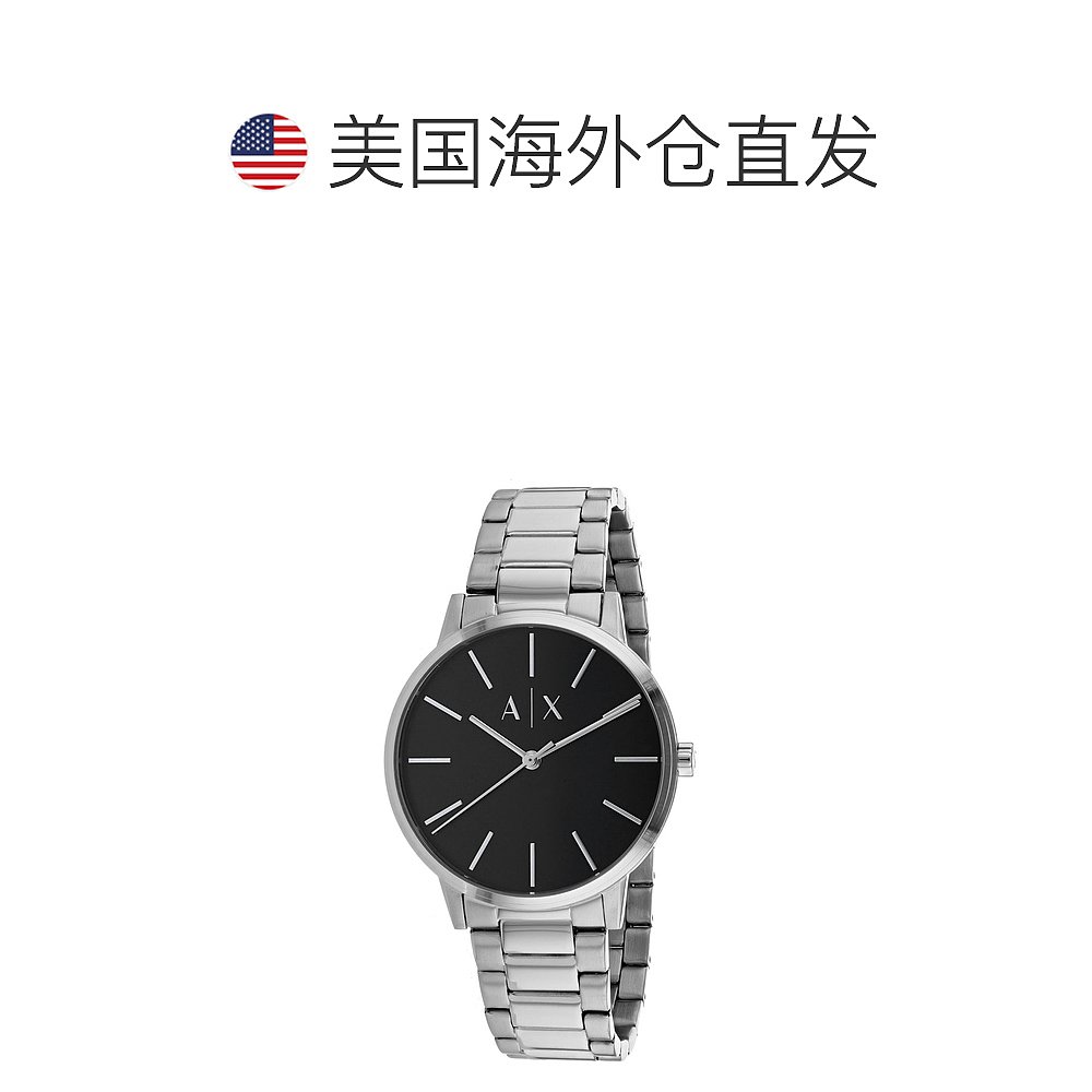 Armani Exchange 男士黑色表盘手表   黑色 【美国奥莱】直发