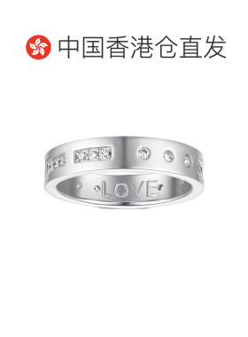 自营 Apm Monaco女士戒指银色闪亮摩斯密码纯银钻石婚戒