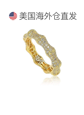 自营 Suzy Levian 金色纯银立方氧化锆竹带 - 黄色 - 白色 美国奥