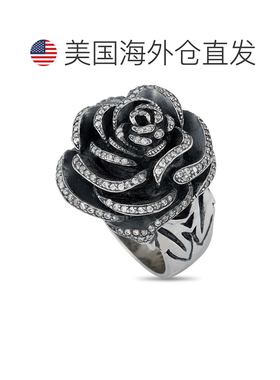 自营King Baby 银白色立方氧化锆玫瑰戒指 - 多色 美国奥莱直发