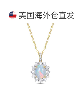 自营mimi & max2 1/6 CT TGW 椭圆形蓝色埃塞俄比亚蛋白石和白色