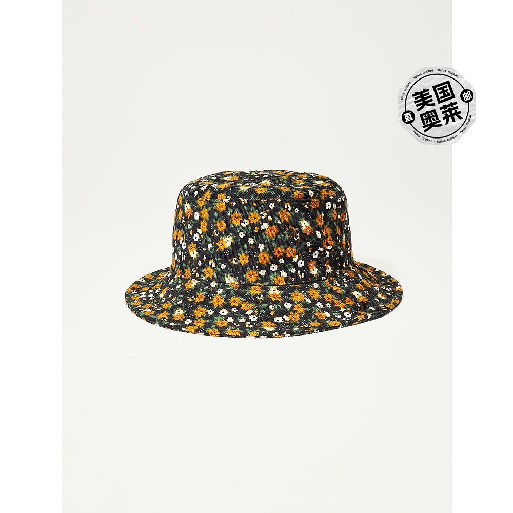 Lucky Brand Floral Corduory Bucket Hat- black【美国奥莱】-图0