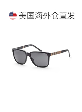 自营Burberry Men's 58mm Black Sunglasses - black 美国奥莱直
