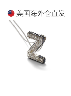 自营Suzy Levian 纯银蓝宝石和钻石装饰字母吊坠 - 蓝色 美国奥莱