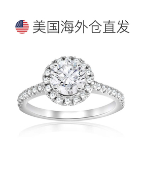 自营pompeii31 克拉圆形钻石光环订婚戒指 14k 白金 - 14k 白金