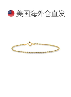 自营RS Pure by ross-simons意大利1.5mm 10kt黄金绳链手链-8英寸