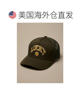 美国直邮自营lucky brand幸运品牌三叶草卡车司机帽子-绿色 美国