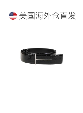 自营tom ford翻滚软印花鳄鱼双面修身T带-黑色 美国奥莱直发皮带