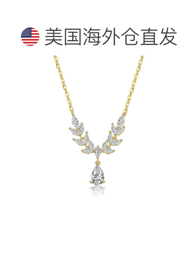 自营geneviveSterling Silver 14K Gold Plated with Clear Cubic