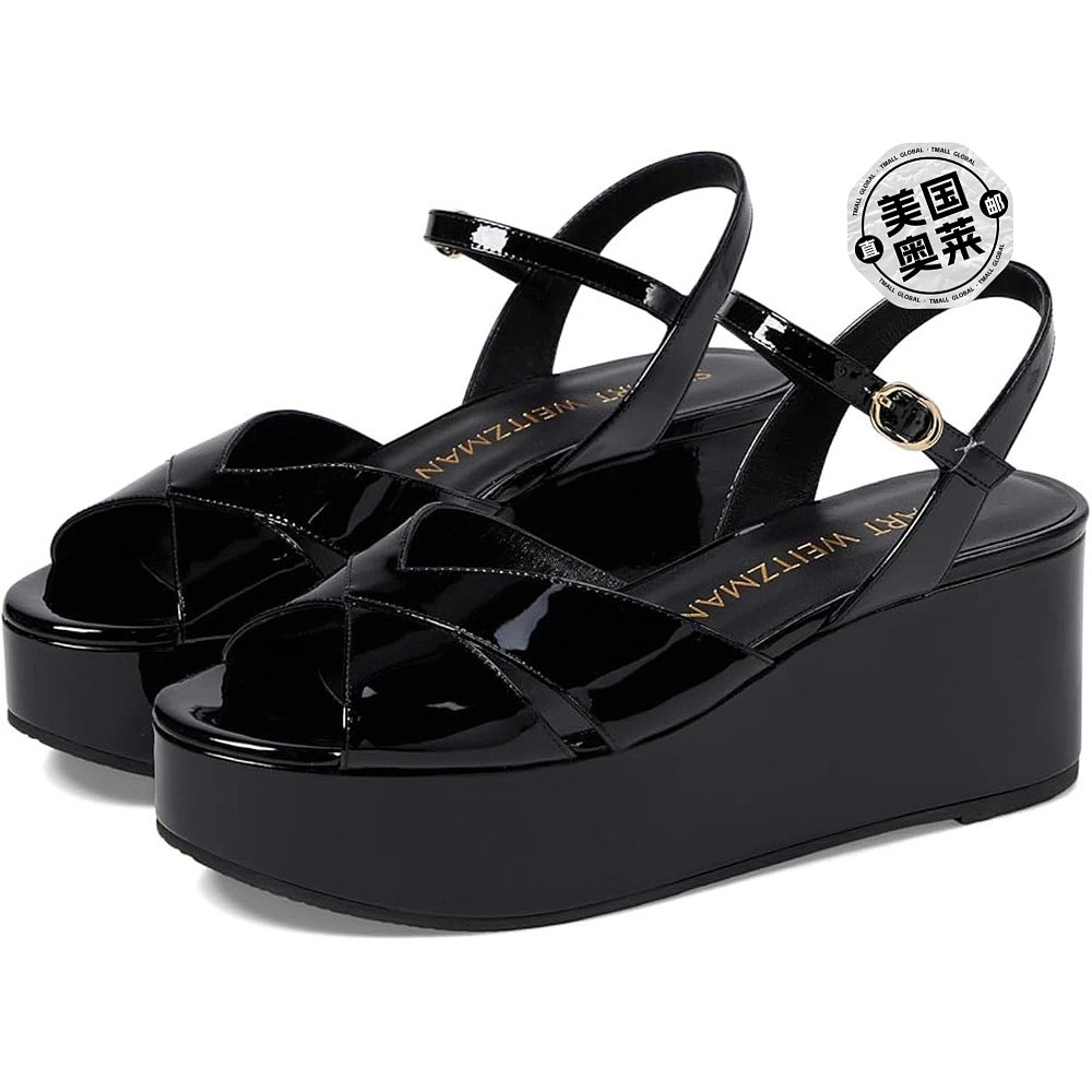 自营Stuart Weitzman Carmen MIDI Sandals Women Black Ankle St - 图0