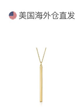 自营 Ross-Simons 14kt 黄金垂直条形吊坠项链 美国奥莱直发