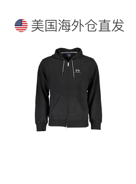 自营La Martina Cotton Men Sweater with Men's Hood - black 美