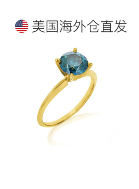 自营 vir jewels1.50 克拉蓝钻单石戒指 14K 金 - 黄色 美国奥莱