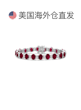 自营genevive纯银彩色方晶锆石网球手链 - 红色 美国奥莱直发