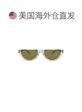 自营saint laurent猫眼框架金属太阳眼镜-绿色 美国奥莱直发