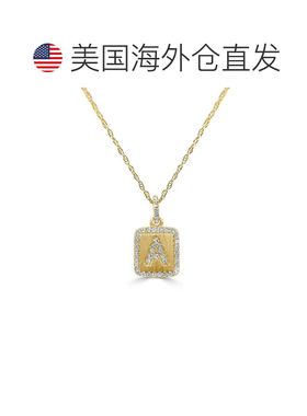 自营 sabrina14k 金和钻石初始项链 - 黄色 d 美国奥莱直发吊坠