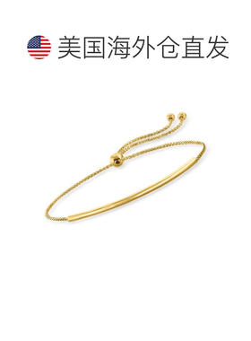 自营Ross-Simons 14kt 黄金圆条 Bolo 手链 - 黄色 美国奥莱直发