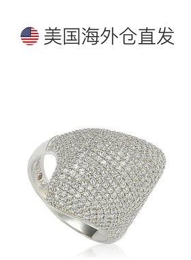 自营 Suzy Levian 纯银密镶方晶锆石密镶圆顶戒指 - 白色 美国奥
