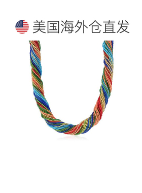 自营Ross-Simons 意大利多色 Murano 玻璃珠 Torsade 项链配 18