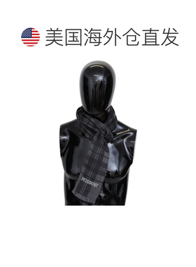 自营Missoni Elegant Unisex Plaid Wool Scarf with Logo Men's