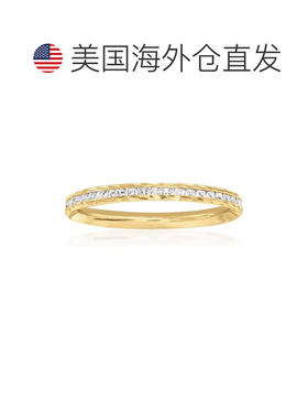 自营 14kt 黄金 Ross-Simons CZ 戒指 - 白色 美国奥莱直发