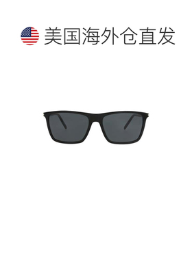 自营saint laurent方形框再生醋酸盐太阳镜-黑色黑色黑色 美国奥