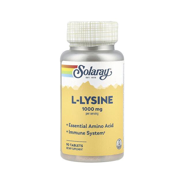 ດັດຜົມຮົງກົງ Solaray tablets L-lysine 333mg ອາຫານເສີມ 90 ເມັດ ວິຕາມິນເສີມ