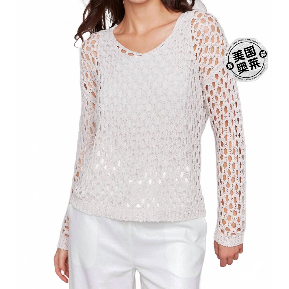 自营charlie bFancy Yard V-Neck Sweater In Petal 美国奥莱直发 - 图0