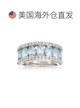 自营 ross-simons 罗斯-西蒙斯海蓝宝石和 . 925 纯银白色托帕石