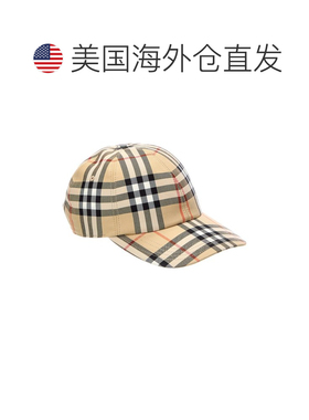 自营Burberry格子棒球帽-米黄色 美国奥莱直发