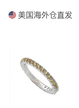 自营Suzy Levian 纯银细黄色立方氧化锆永恒戒指 - 黄色 美国奥莱
