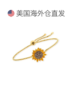 自营ross-simons罗斯-西蒙斯黄水晶和 . 18kt 金镀在纯银上烟晶向